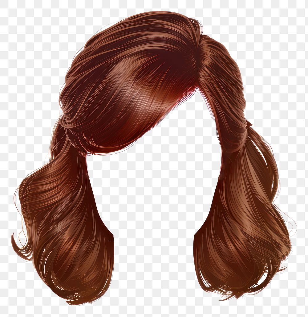 PNG Brown hair style adult white background hairstyle.
