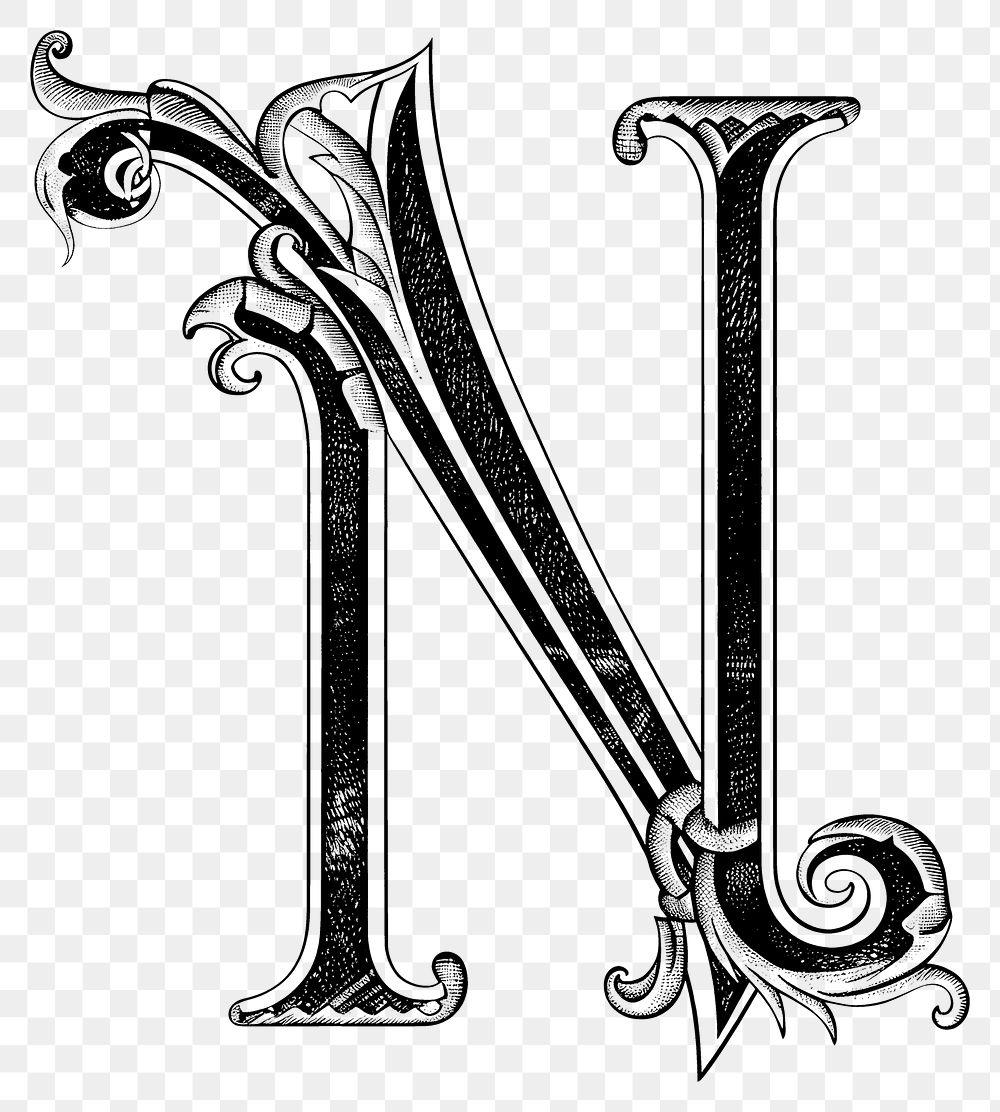 PNG N letter alphabet art graphics pattern.