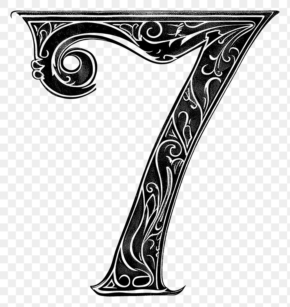 PNG Number 7 letter number weaponry symbol.