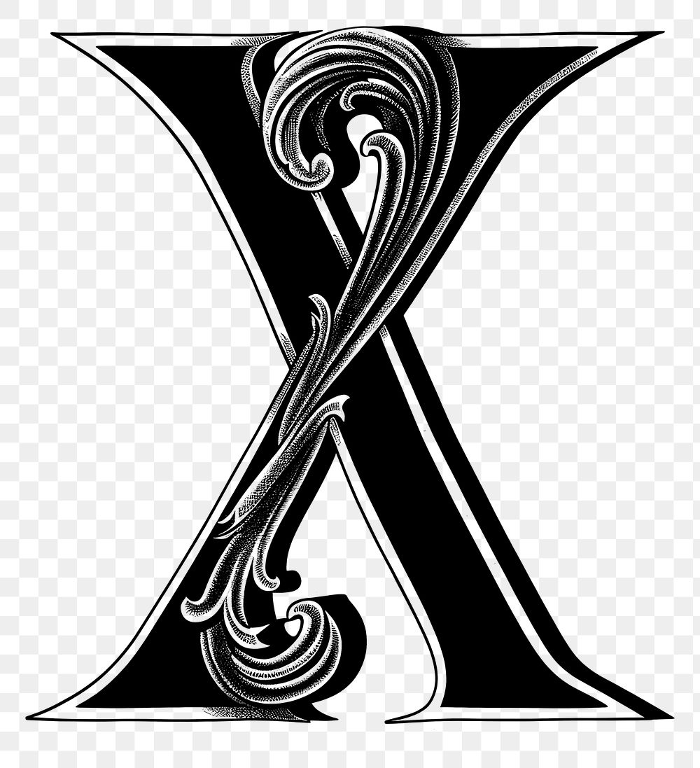 PNG X letter alphabet ampersand symbol animal.