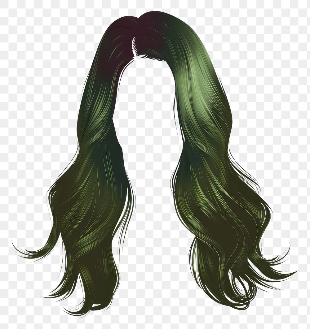 PNG Green brown hair style adult white background hairstyle