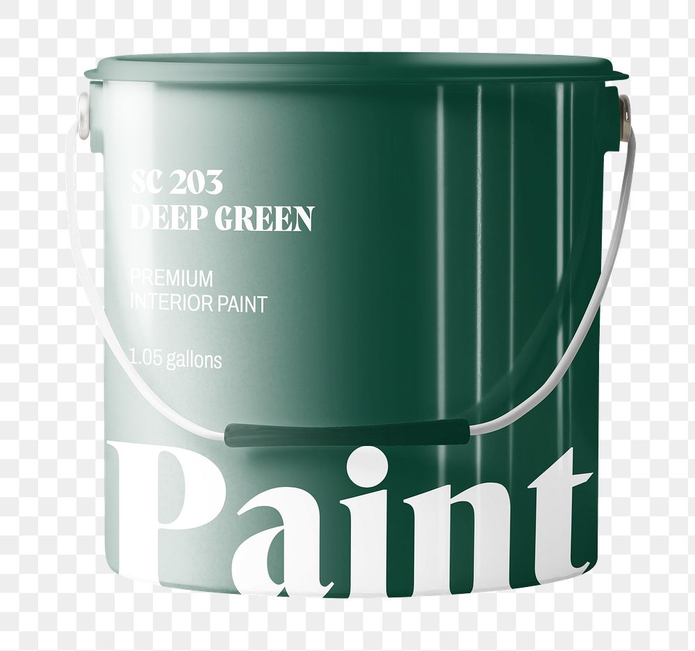 PNG Deep green paint bucket, transparent background
