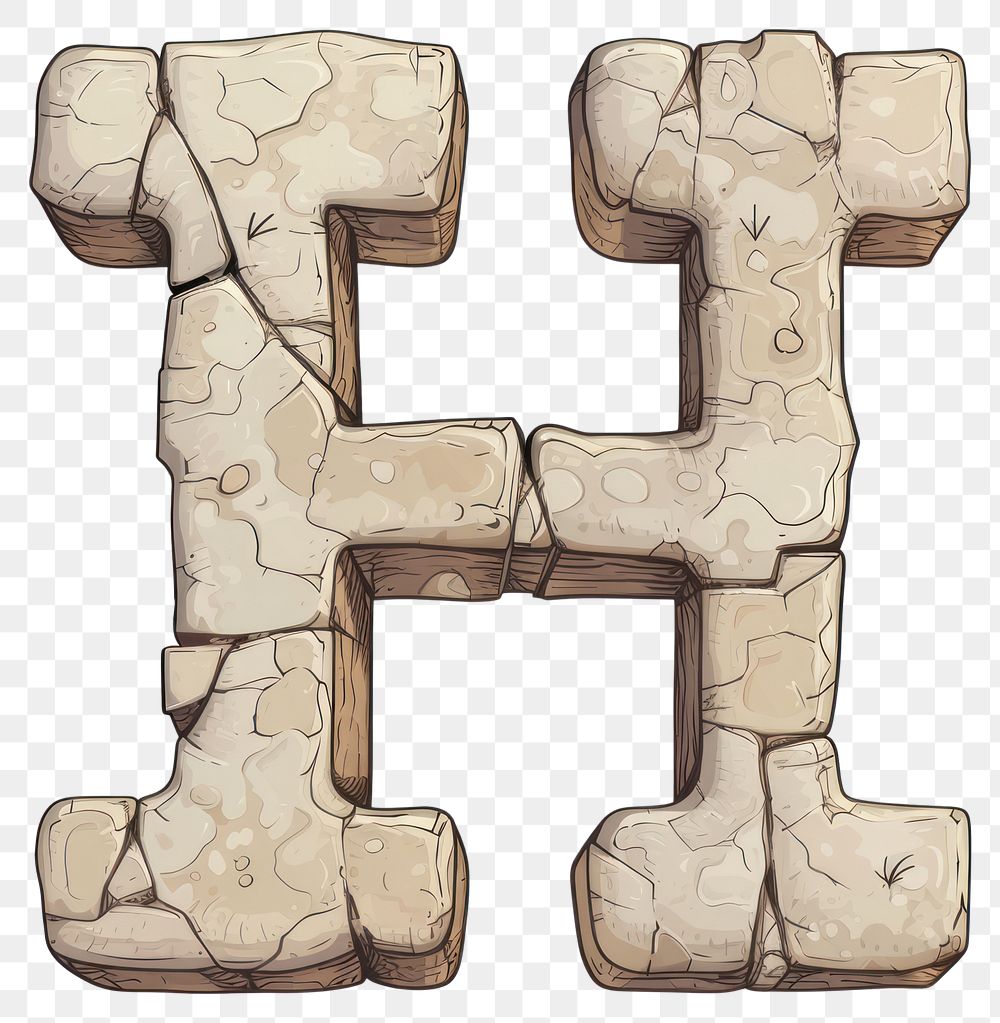 PNG Clound letter H alphabet cartoon font.