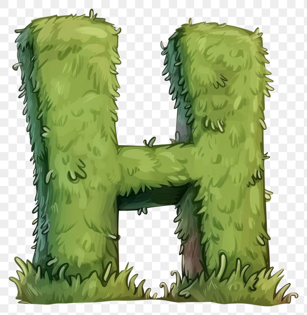 PNG Letter H cartoon green font.
