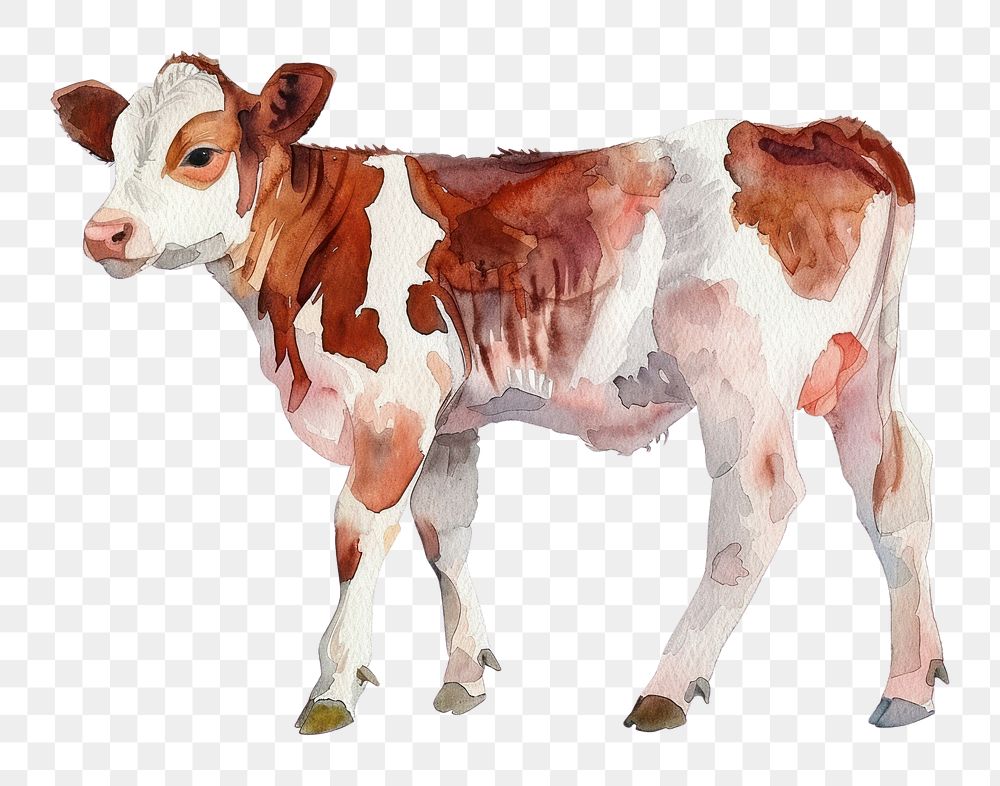 PNG Baby Cow full body cow livestock animal