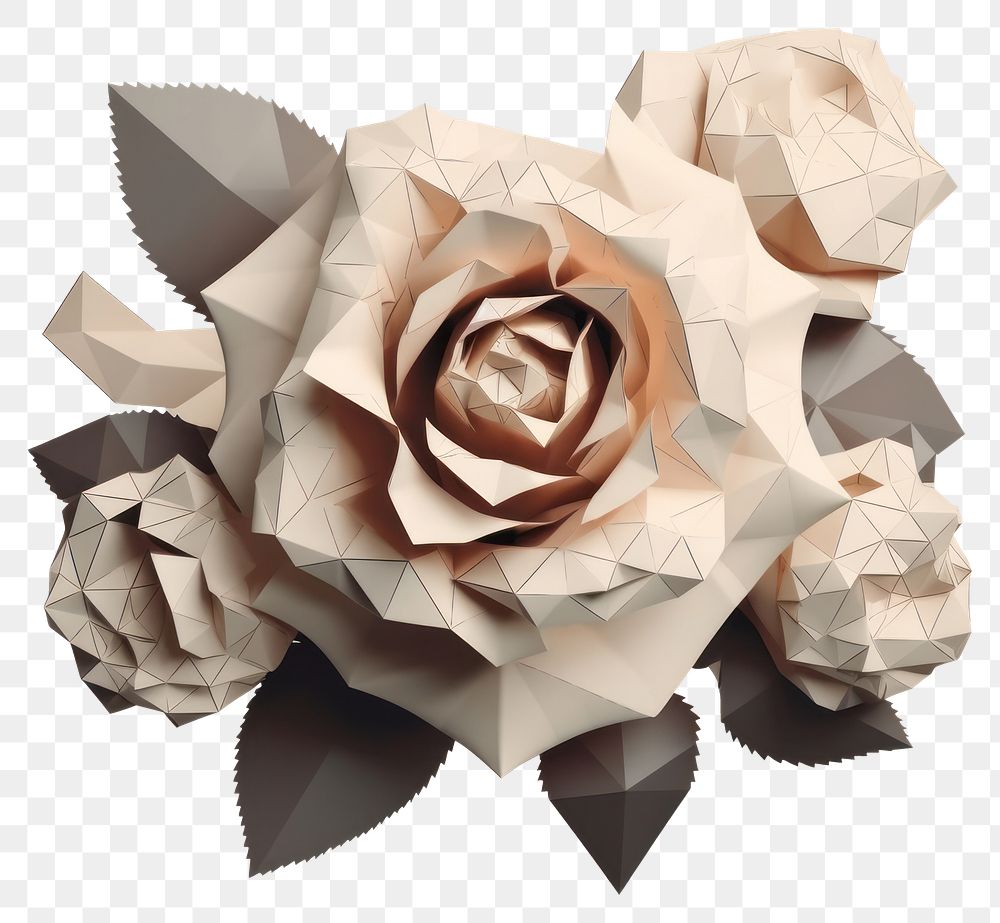 PNG Paper collage of rose with tape origami flower plant.