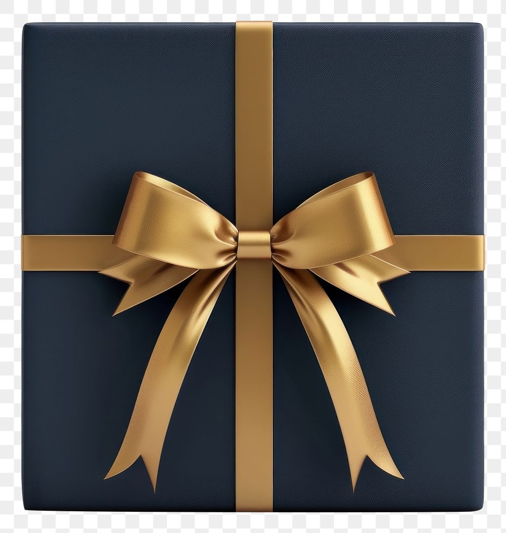 PNG Dark blue Gift Boxe with Gold Ribbon Gift Bow gift letterbox mailbox.
