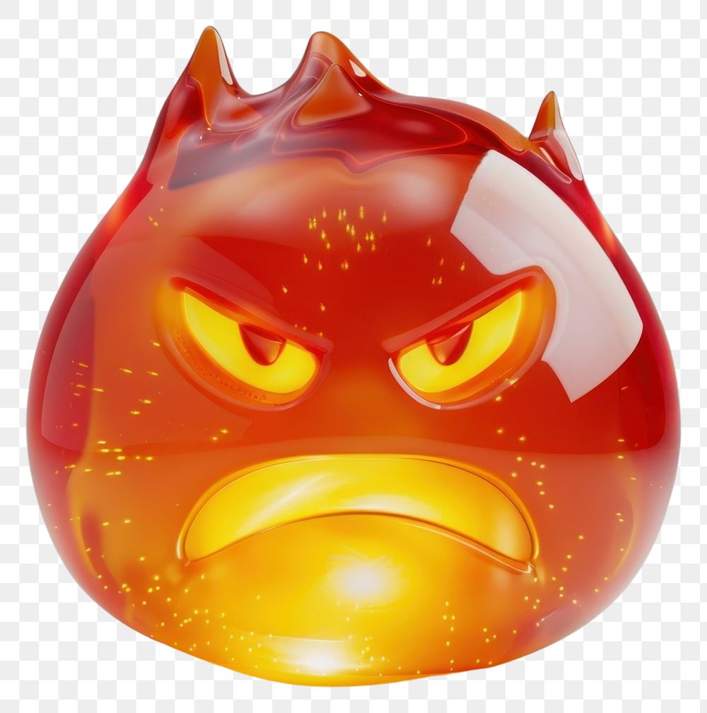 PNG 3d angry fire ball character
