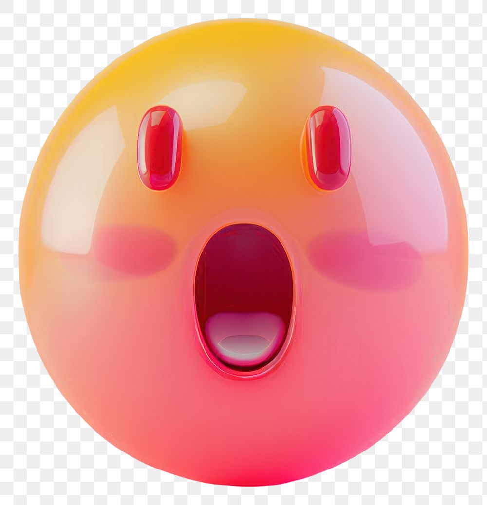 PNG Face Emoji Surprised sphere disk.