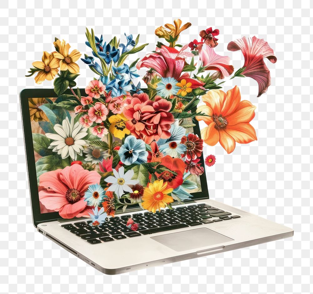 PNG Flower Collage laptop flower electronics asteraceae.