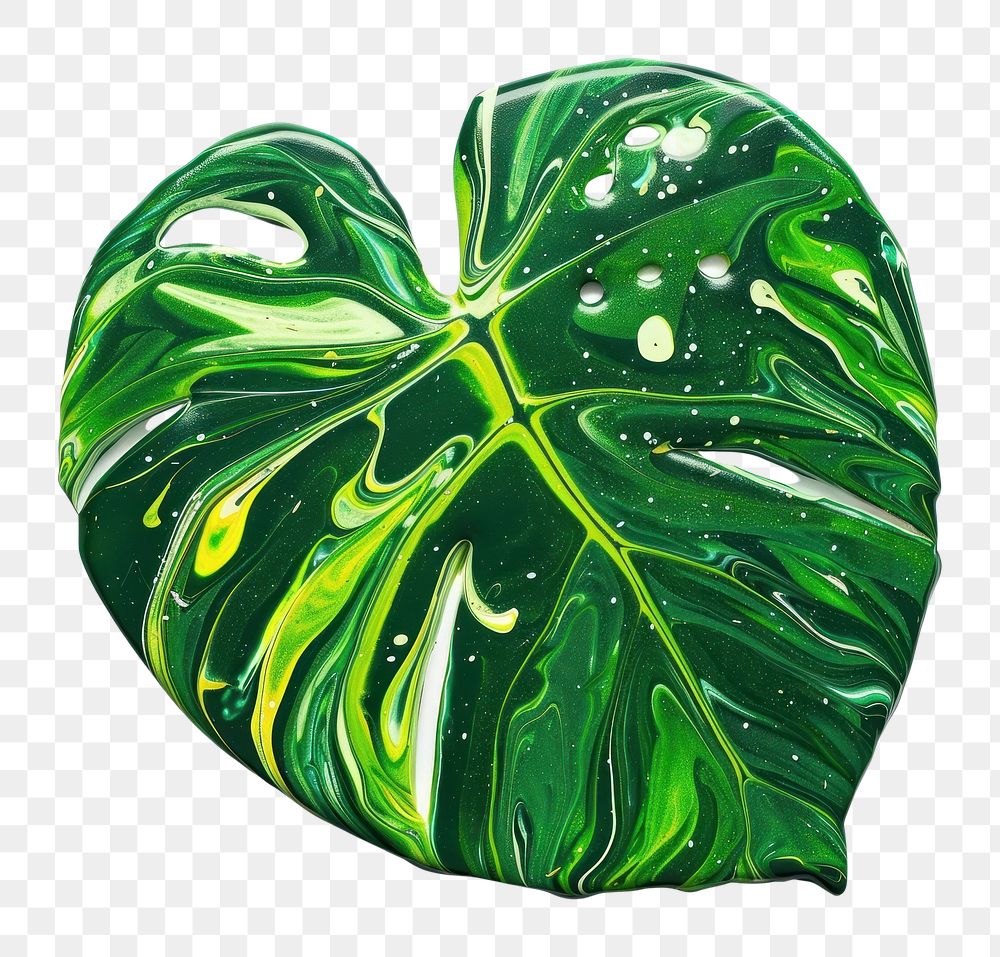 PNG Acrylic pouring tropical plants diaper leaf.