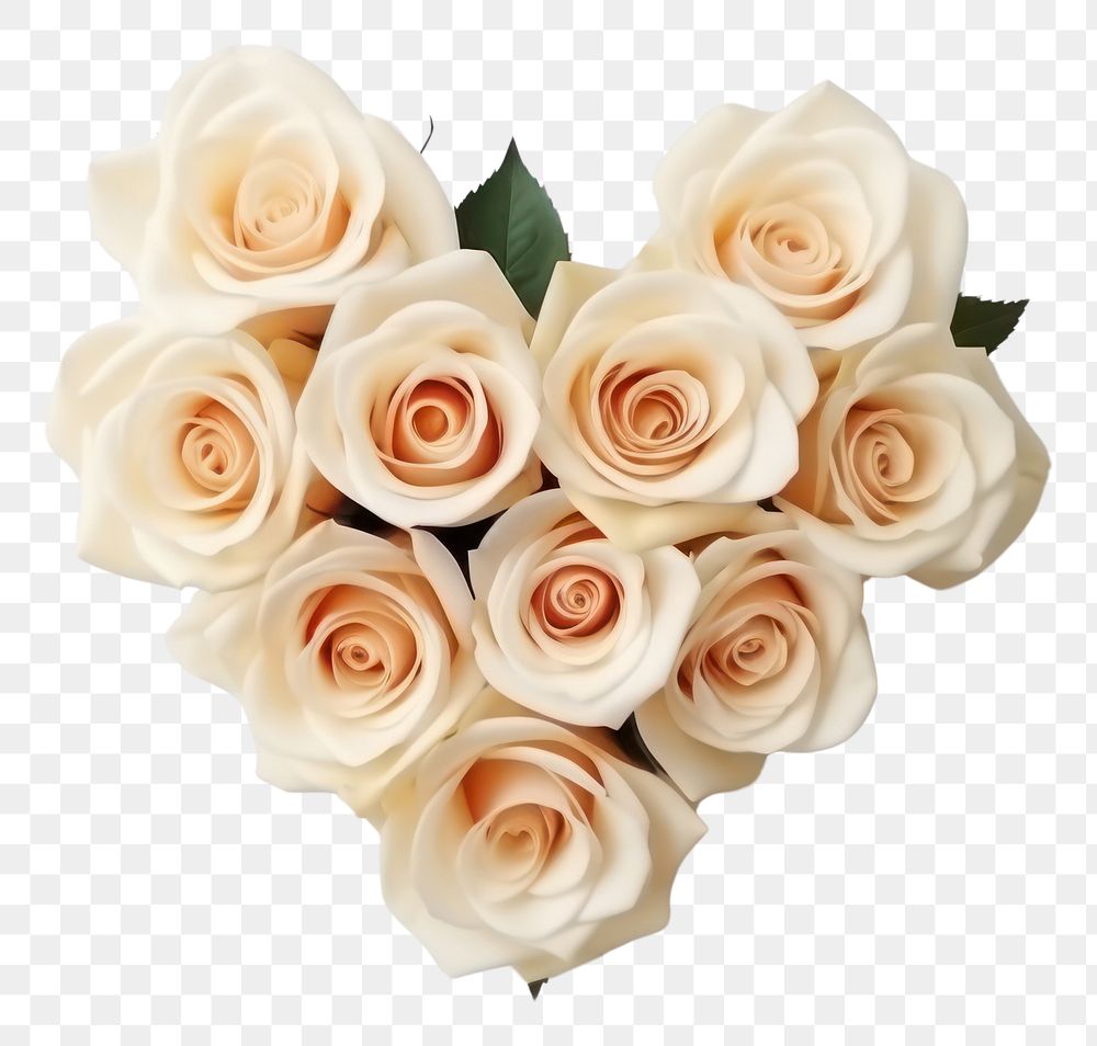PNG Cream rose bouquet flower art blossom.
