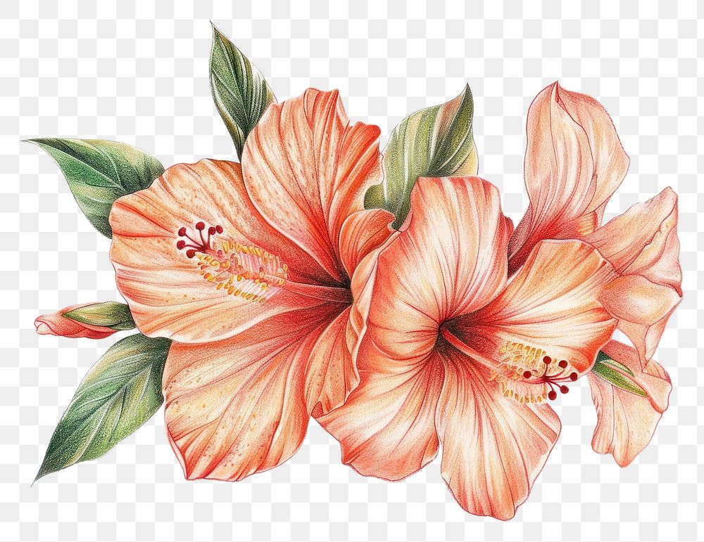 PNG Tropical flowers hibiscus blossom anther