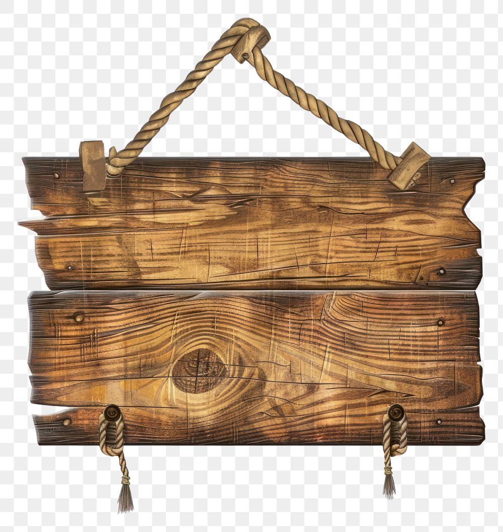 PNG Wooden sign with rope hanging on a nail wood hardwood box.