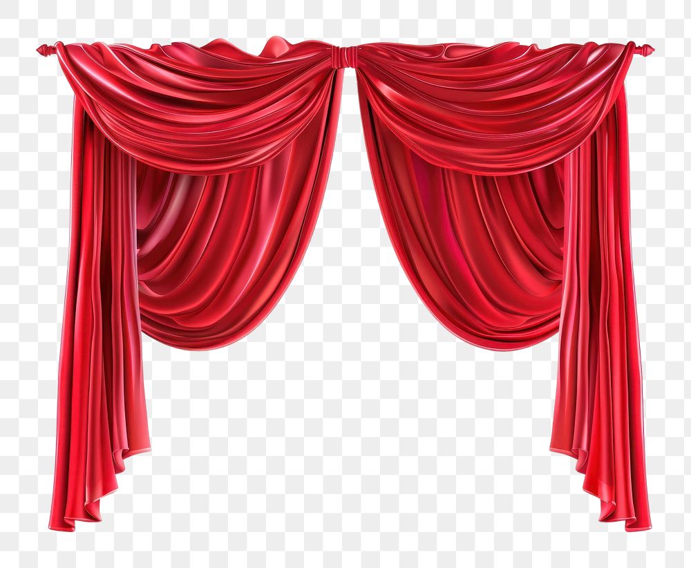 PNG Vector illustration of Red curtains furniture indoors theater