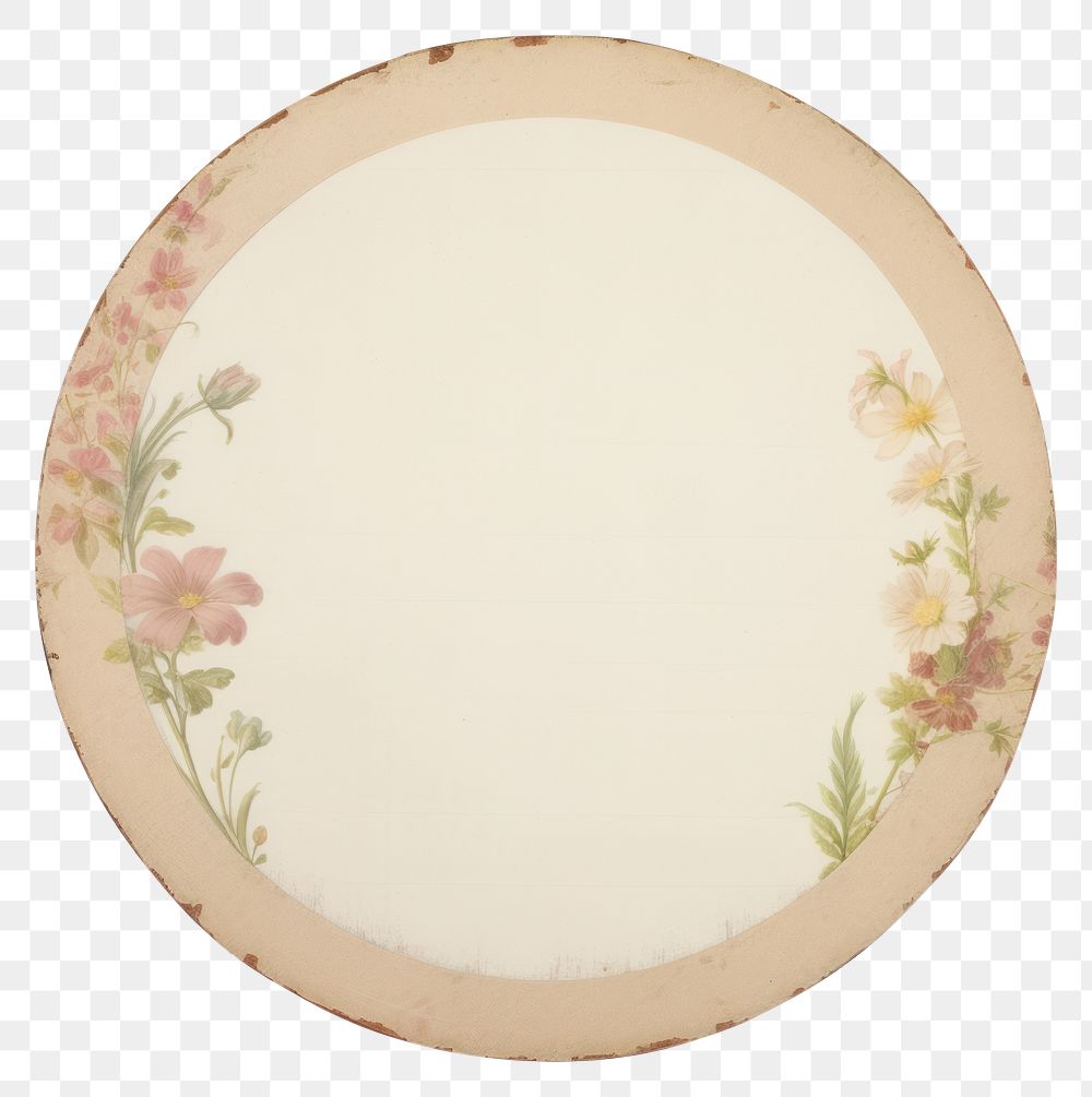 PNG Floral porcelain platter plate.
