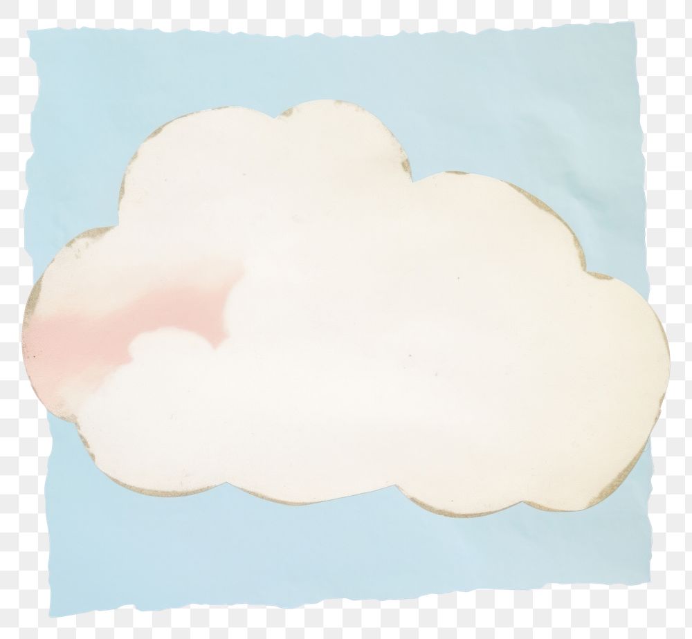PNG Cloud shape on ripped paper backgrounds white background rectangle.