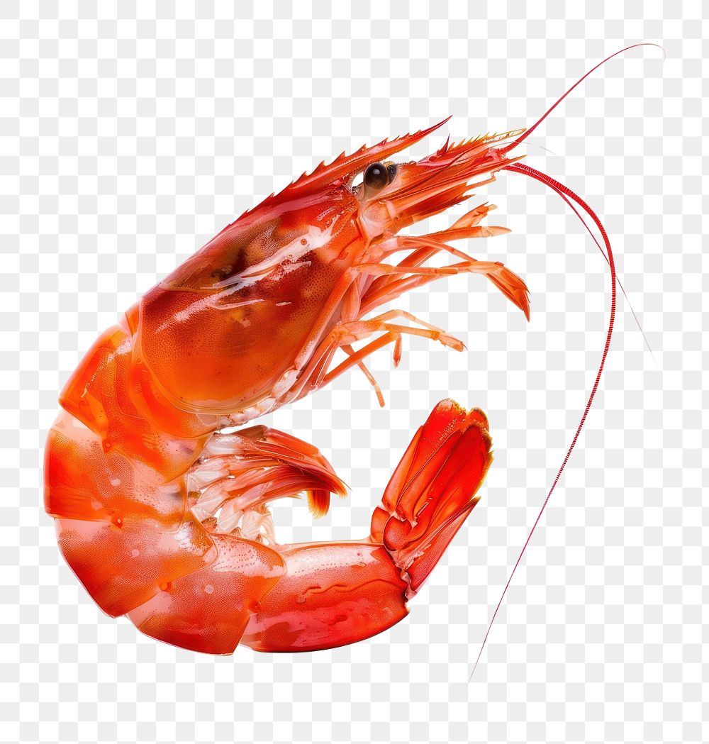 PNG Cooked shrimp invertebrate seafood lobster.