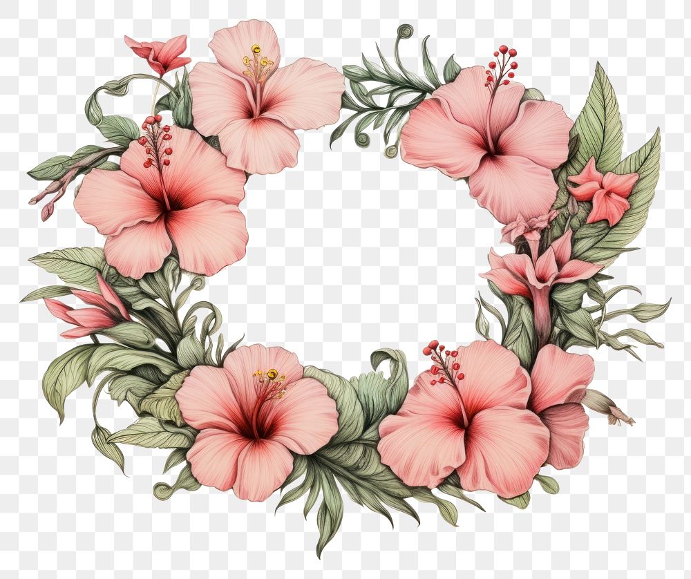 PNG Flower wreath graphics blossom pattern.