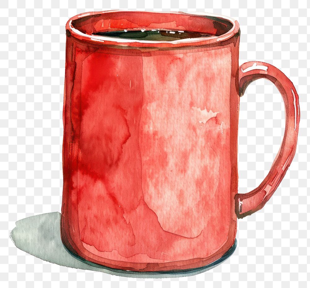 PNG Coffee red mug beverage ketchup drink.