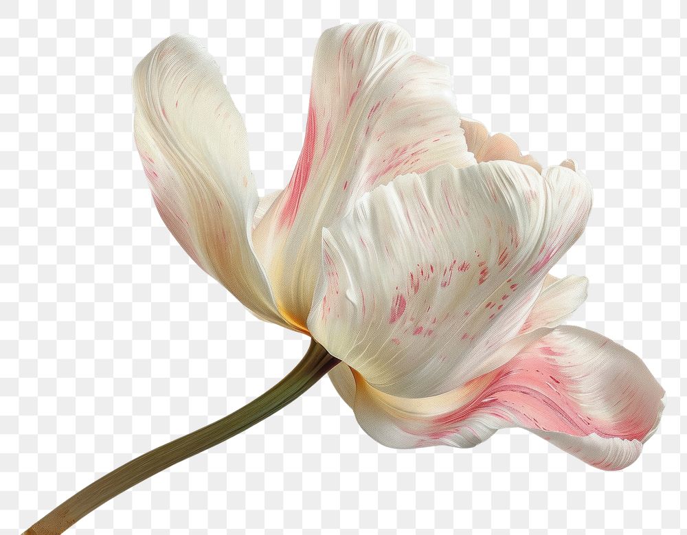PNG Oil painting of a close up on pale tulip blossom flower petal