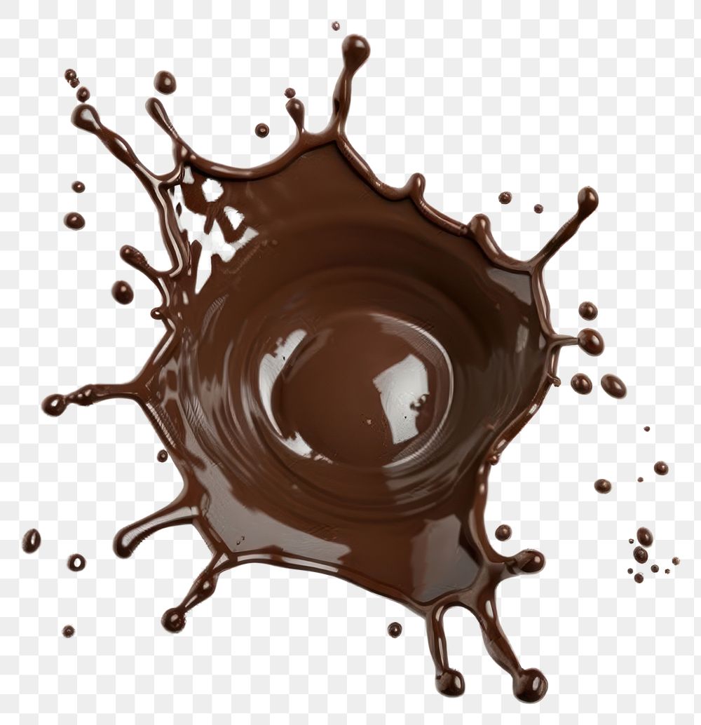 PNG  Drop chocolate splash on air furniture beverage dessert