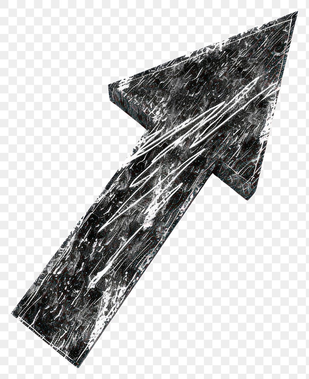 PNG  Arrow symbol that has the appearance of hand drawing arrowhead weaponry dagger.