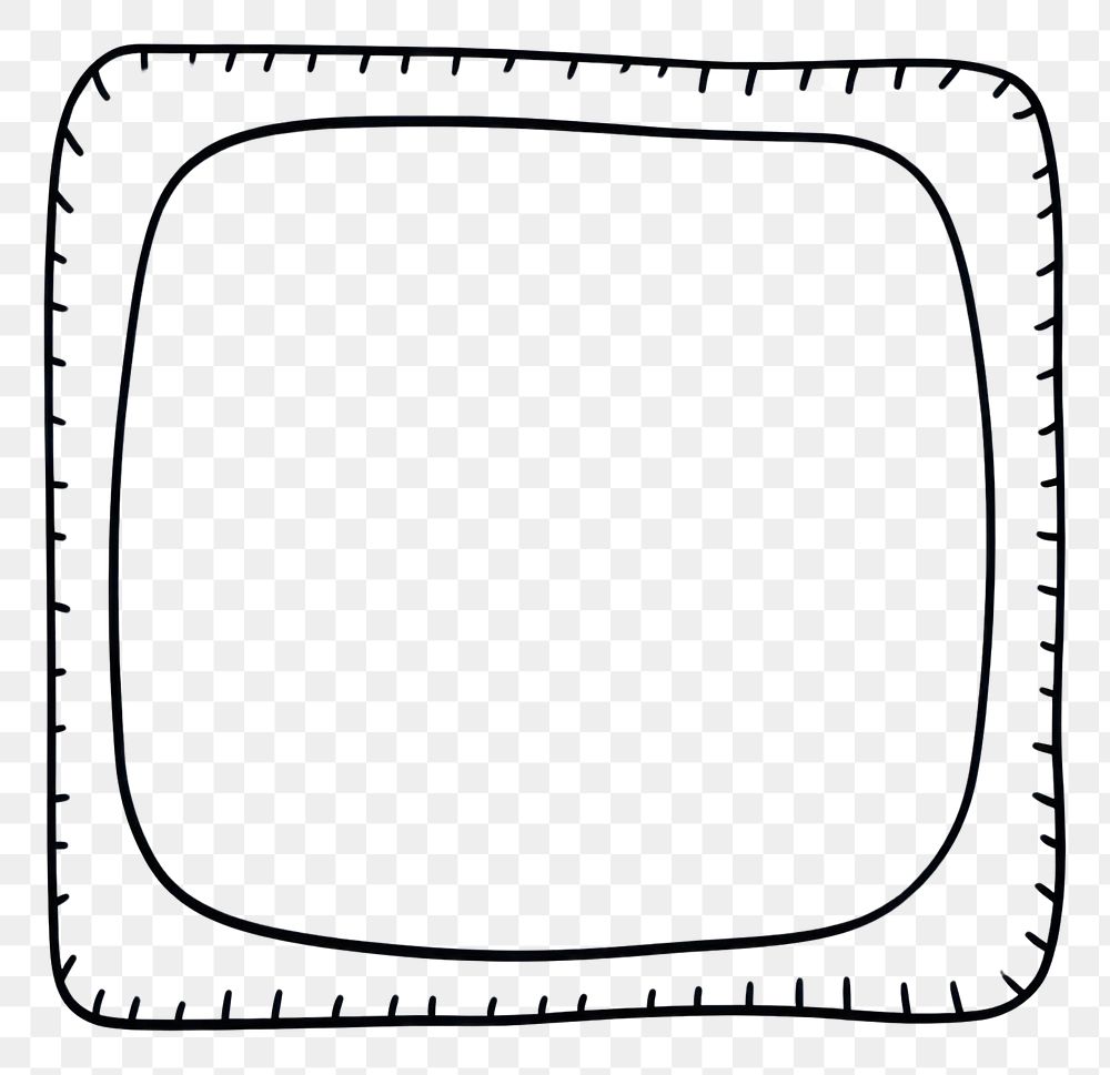 PNG Cute doodle Square Frame frame line white background.