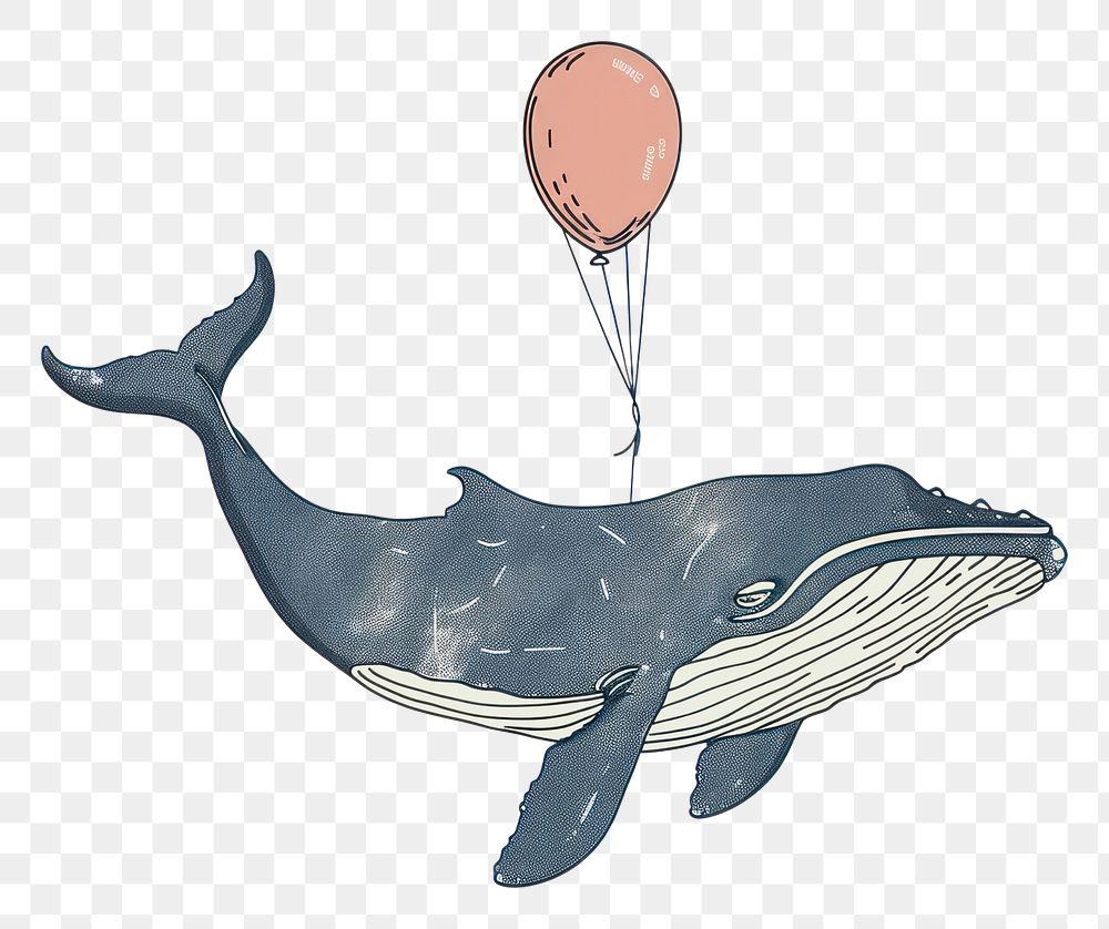 PNG Drawing whale balloon animal mammal.