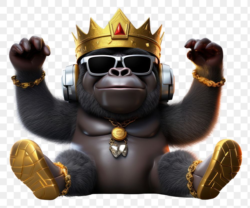 Cool young DJ Gorilla glasses sunglasses mammal.
