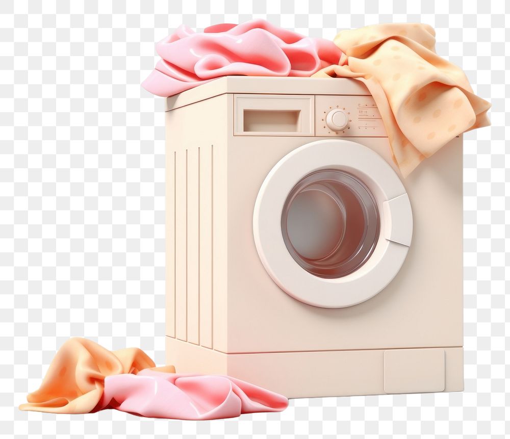Cream plastic wrapping over Washing Machine appliance laundry washing.