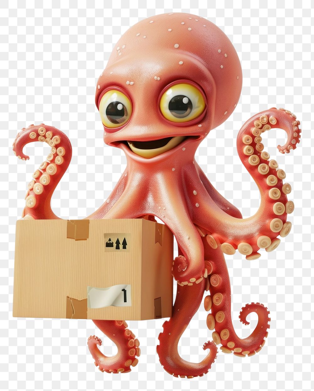 PNG Octopus in delivery costume animal box representation.