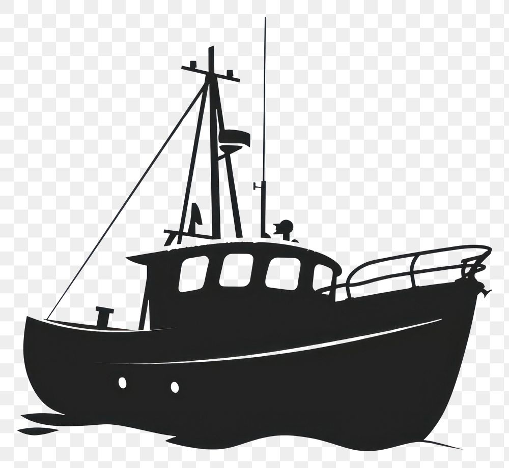 PNG A black silhouette boat icon watercraft sailboat vehicle.