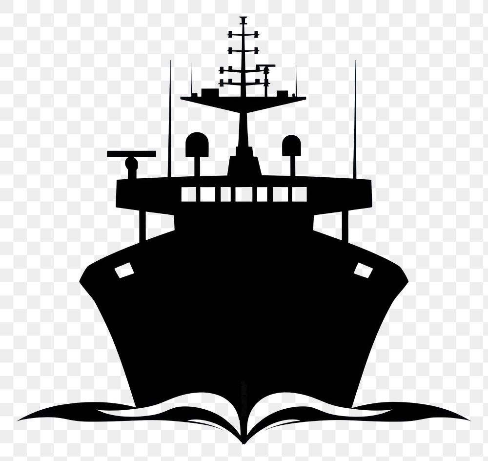 PNG A black silhouette ship logistics icon watercraft vehicle transportation