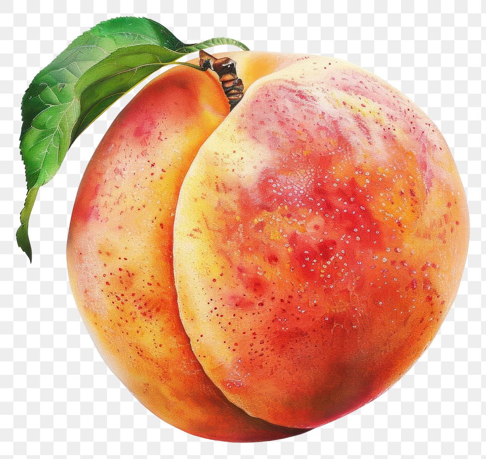 PNG Juicy peach produce fruit plant.