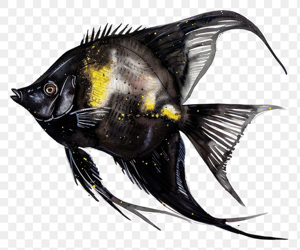 PNG Black color Angel fish animal angelfish wildlife.