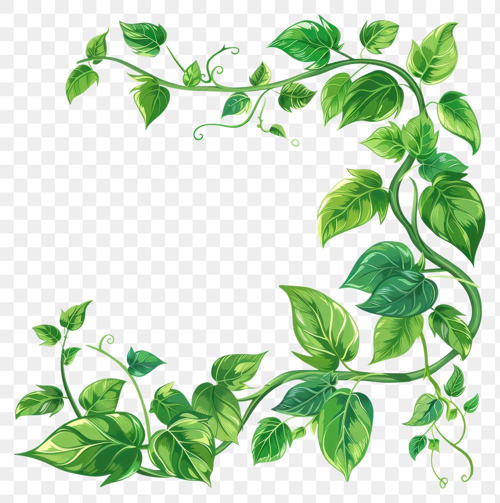 PNG Leaf in style of frame backgrounds plant green
