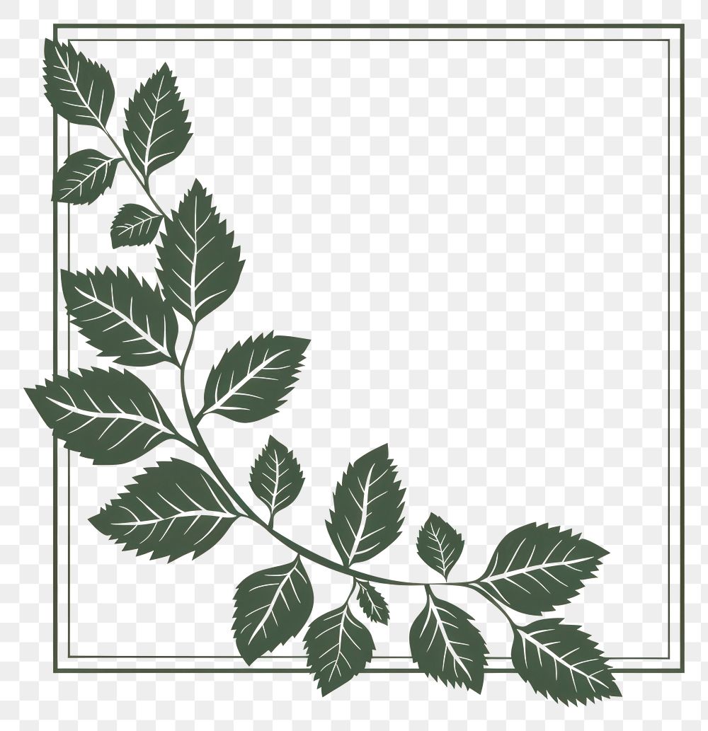 PNG Leaf in style of frame pattern plant green.