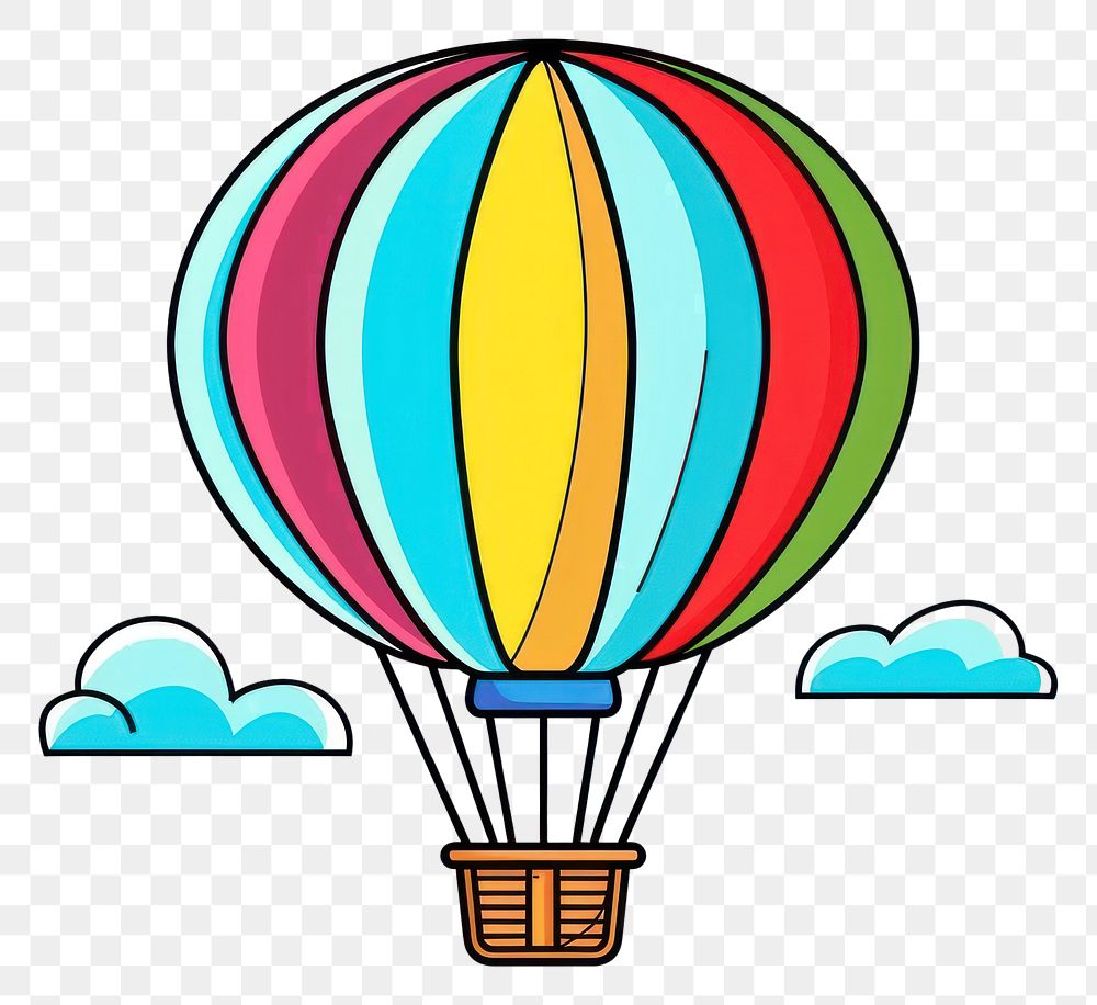 PNG Logo of hot air balloon aircraft vehicle line.