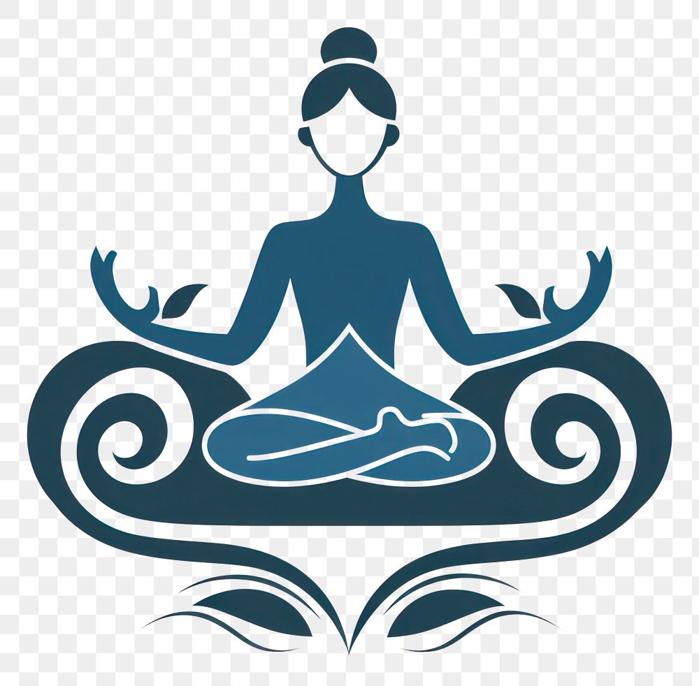 PNG Logo of person holding yoga mat spirituality cross-legged flexibility.