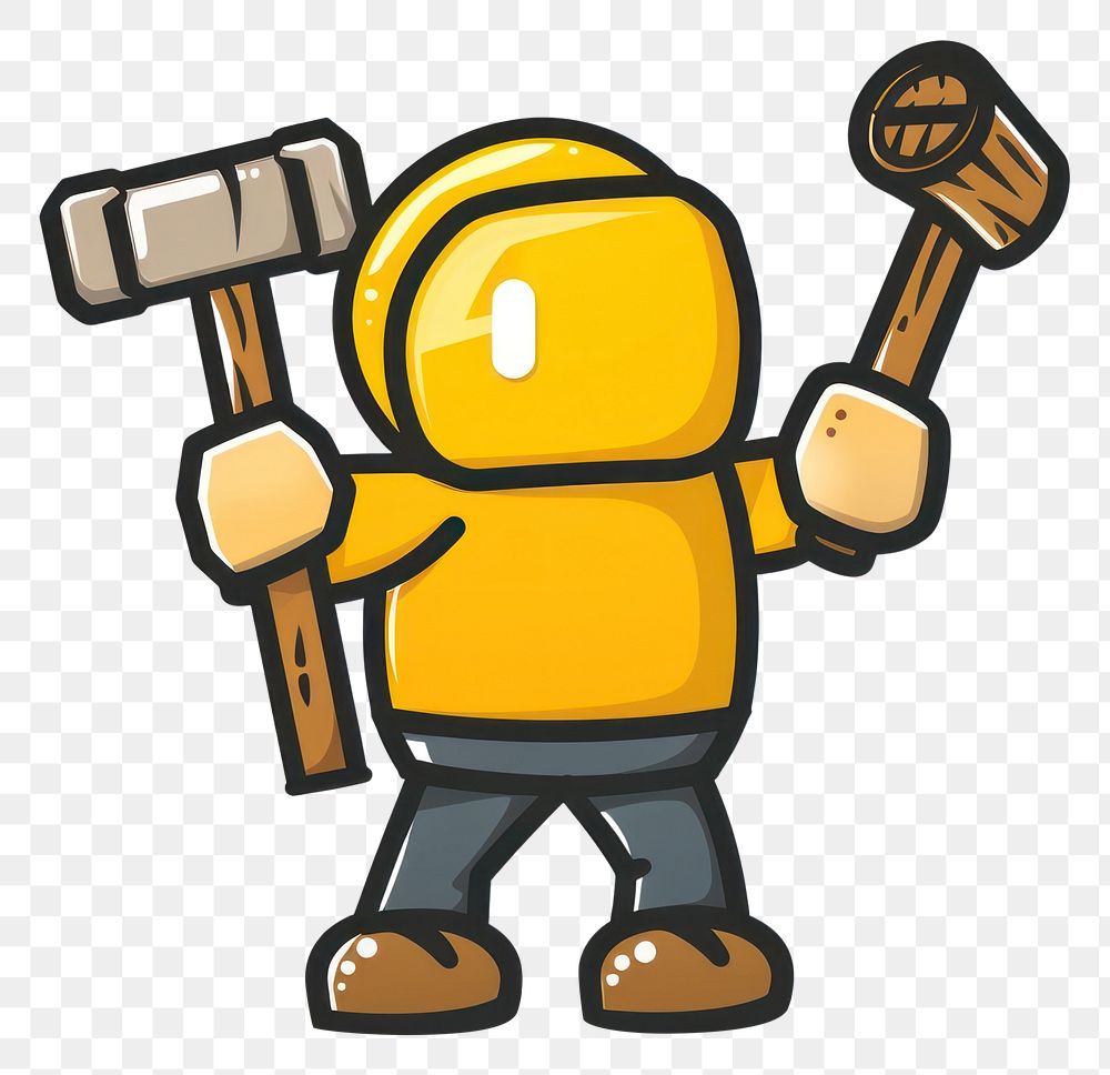PNG Logo of person holding hammer protection equipment industry.