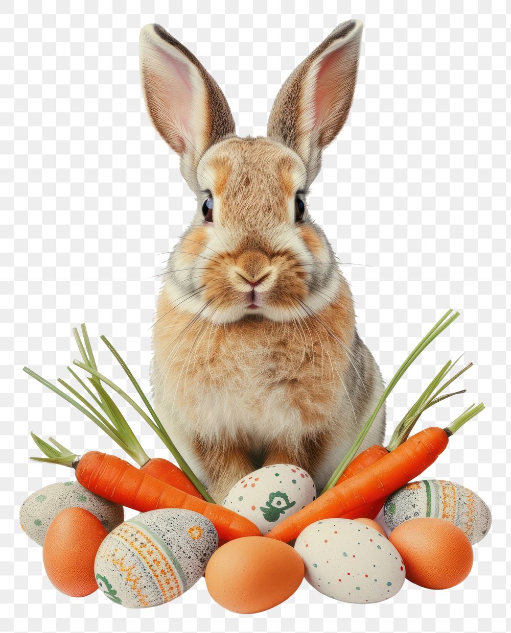 PNG Bunny with Easter eggs rodent animal mammal.