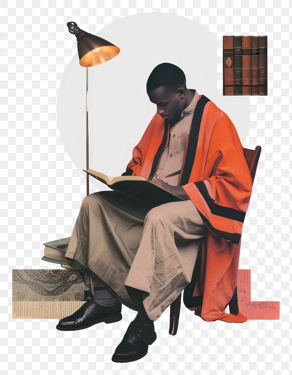 PNG Islam sitting reading adult.