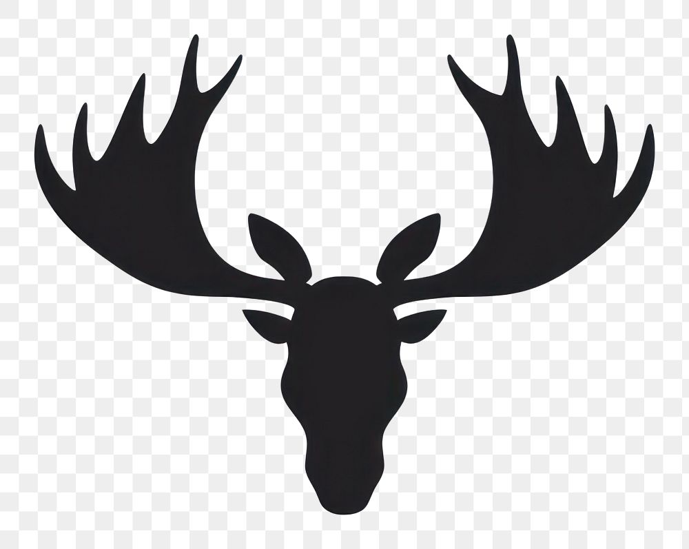 PNG Silhouette flat vector moose Animal horns icon animal wildlife antler.