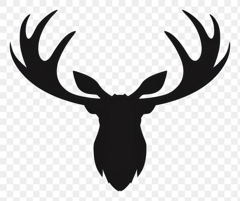 PNG Silhouette flat vector moose Animal horns icon animal wildlife antler.