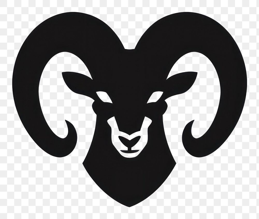 PNG Silhouette flat vector mouflon Animal horns icon logo animal black.