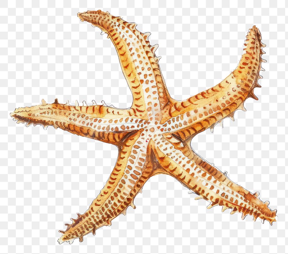 PNG Starfish in style pen and ink starfish animal white background.