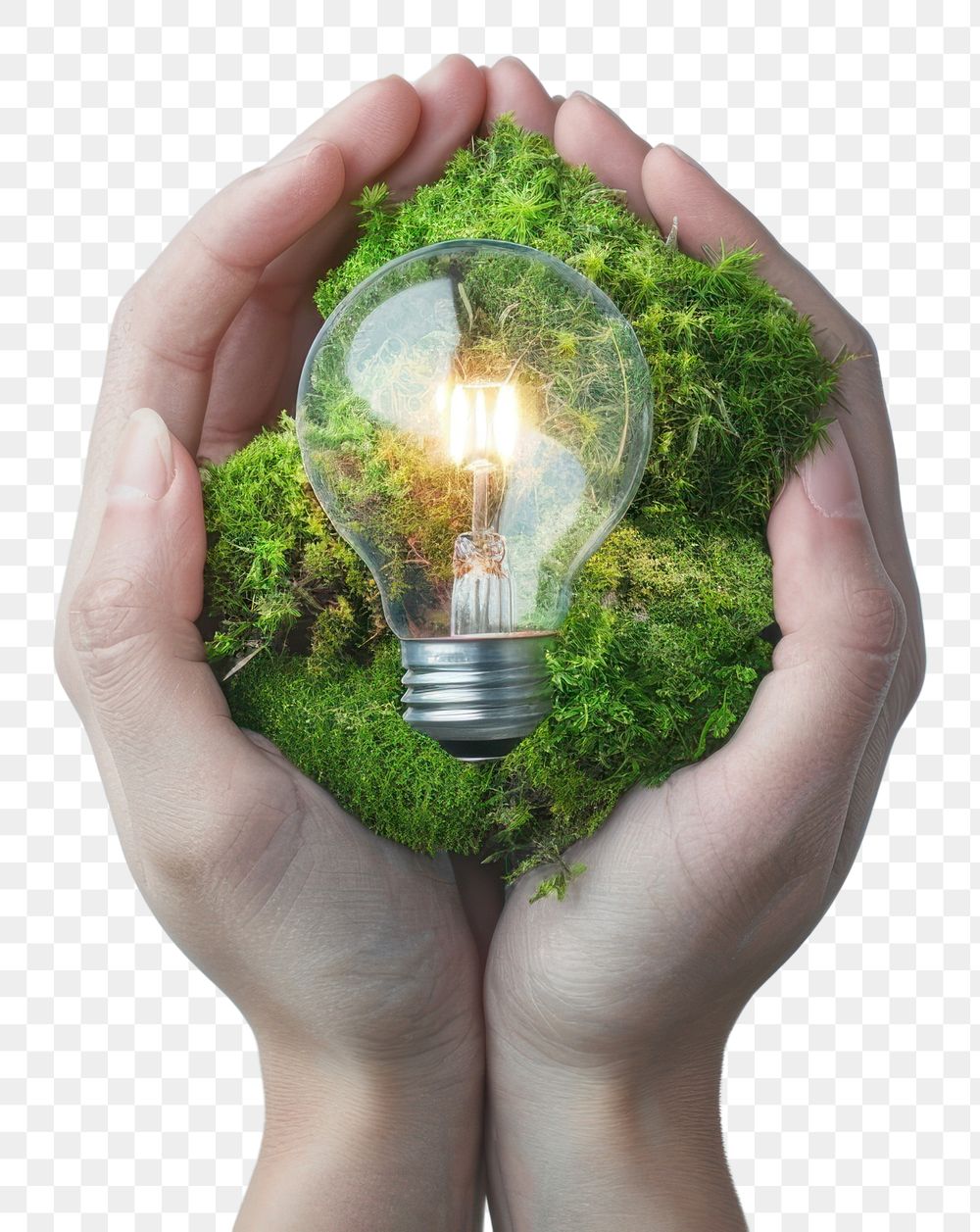 PNG 3D render of person holding light bulb lightbulb environmentalist electricity.