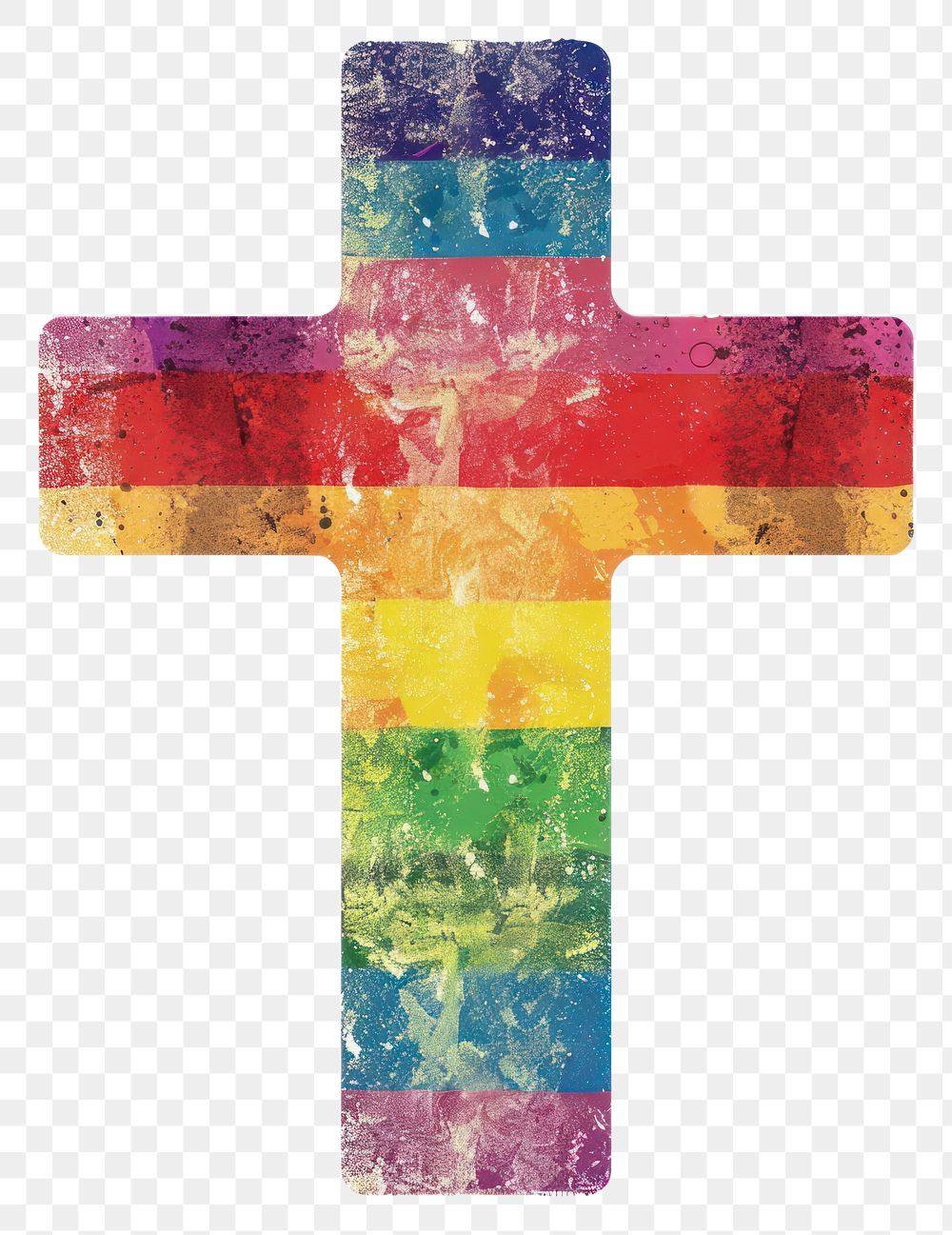 PNG  Rainbow with cross sign symbol font white background.