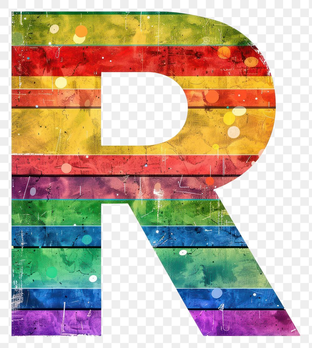 PNG  Rainbow with alphabet R backgrounds pattern number.